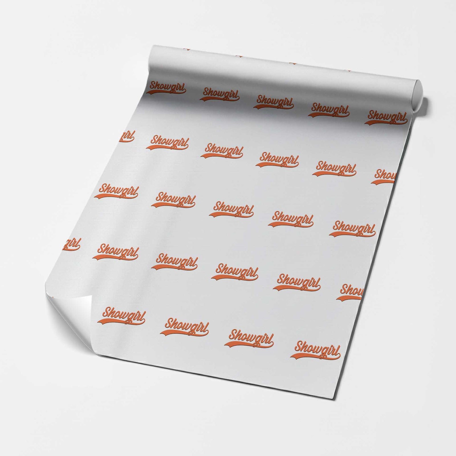Showgirl Wrapping Paper Roll Varsity Script Vintage Sports Jersey Style TS10 White Print Your Wear