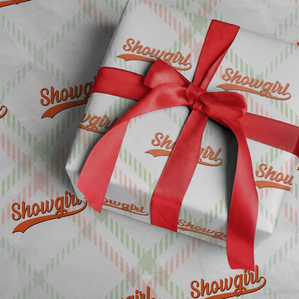 Showgirl Wrapping Paper Roll Varsity Script Vintage Sports Jersey Style TS10 Christmas Plaid Print Your Wear