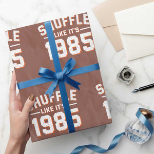 Shuffle Like Its 1985 Wrapping Paper Roll Retro Championship Celebrated TS02 Mocha Print Your Wear