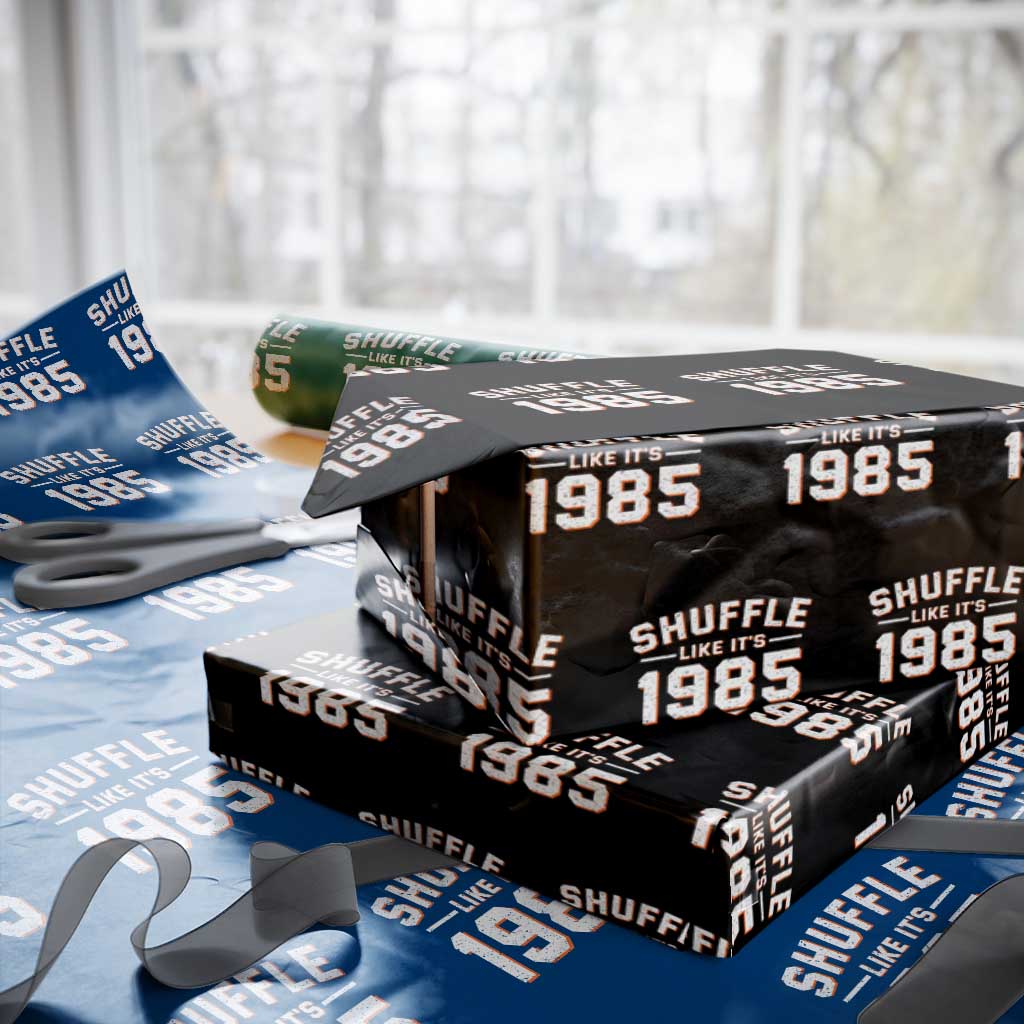 Shuffle Like Its 1985 Wrapping Paper Roll Retro Championship Celebrated TS02 Black Print Your Wear