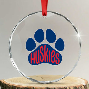 Siberian Husky Fan Paw Crystal Glass Ornament Sports Dog Lover TS12 Transparent Glass 3'' Circle Print Your Wear