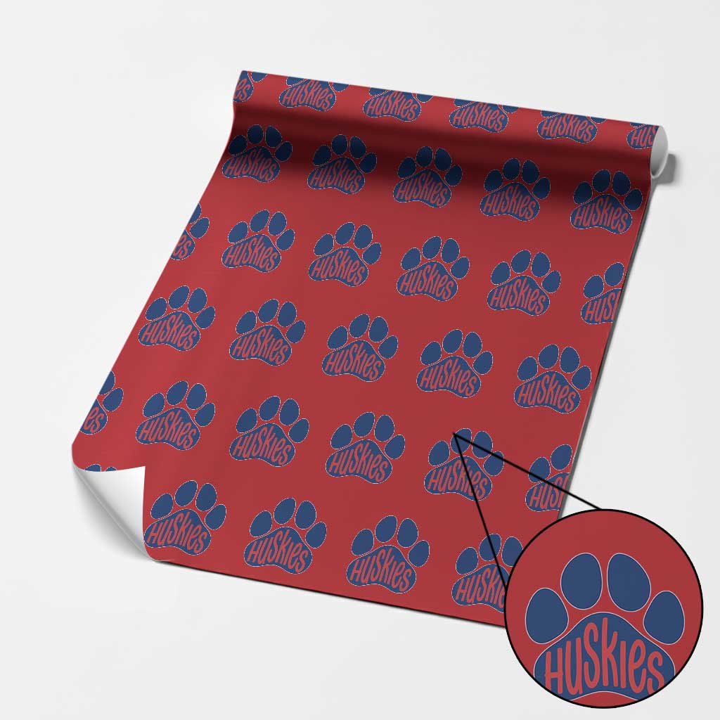 Siberian Husky Fan Paw Wrapping Paper Roll Sports Dog Lover TS12 Red Print Your Wear