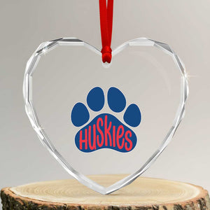 Siberian Husky Fan Paw Heart Crystal Glass Ornament Sports Dog Lover TS12 Transparent Glass 3'' Heart Print Your Wear