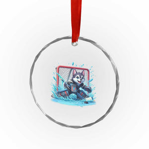 Siberian Husky Ice Hockey Player Crystal Glass Ornament Funny Goalie Gift TS12 Print Your Wear