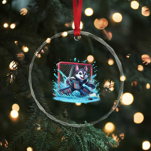 Siberian Husky Ice Hockey Player Crystal Glass Ornament Funny Goalie Gift TS12 Print Your Wear