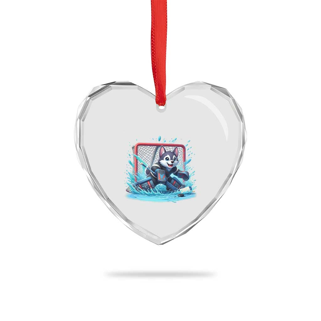 Siberian Husky Ice Hockey Player Heart Crystal Glass Ornament Funny Goalie Gift TS12 Print Your Wear