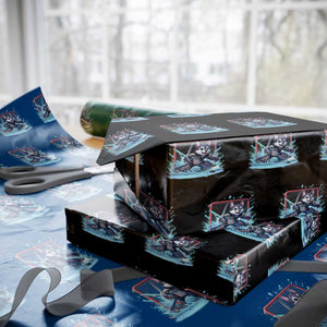Siberian Husky Ice Hockey Player Wrapping Paper Roll Funny Goalie Gift TS12 Black Print Your Wear
