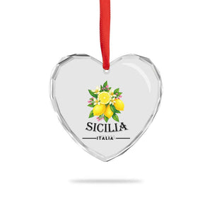 Sicilia Italia Fresh Lemon Heart Crystal Glass Ornament Italian Sicilians Floral Citrus from Southern Italy TS02 Print Your Wear