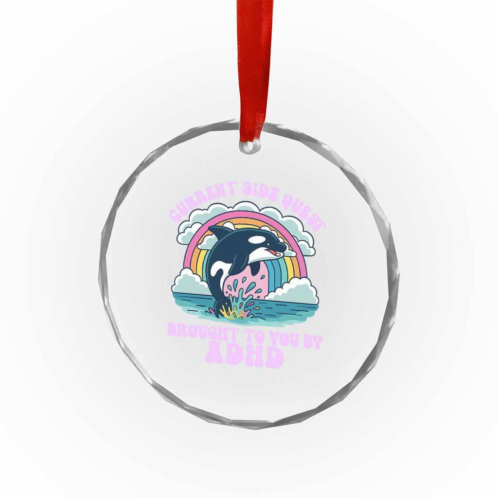 Side Quest ADHD Crystal Glass Ornament Funny Neurodivergent Meme TS10 Print Your Wear