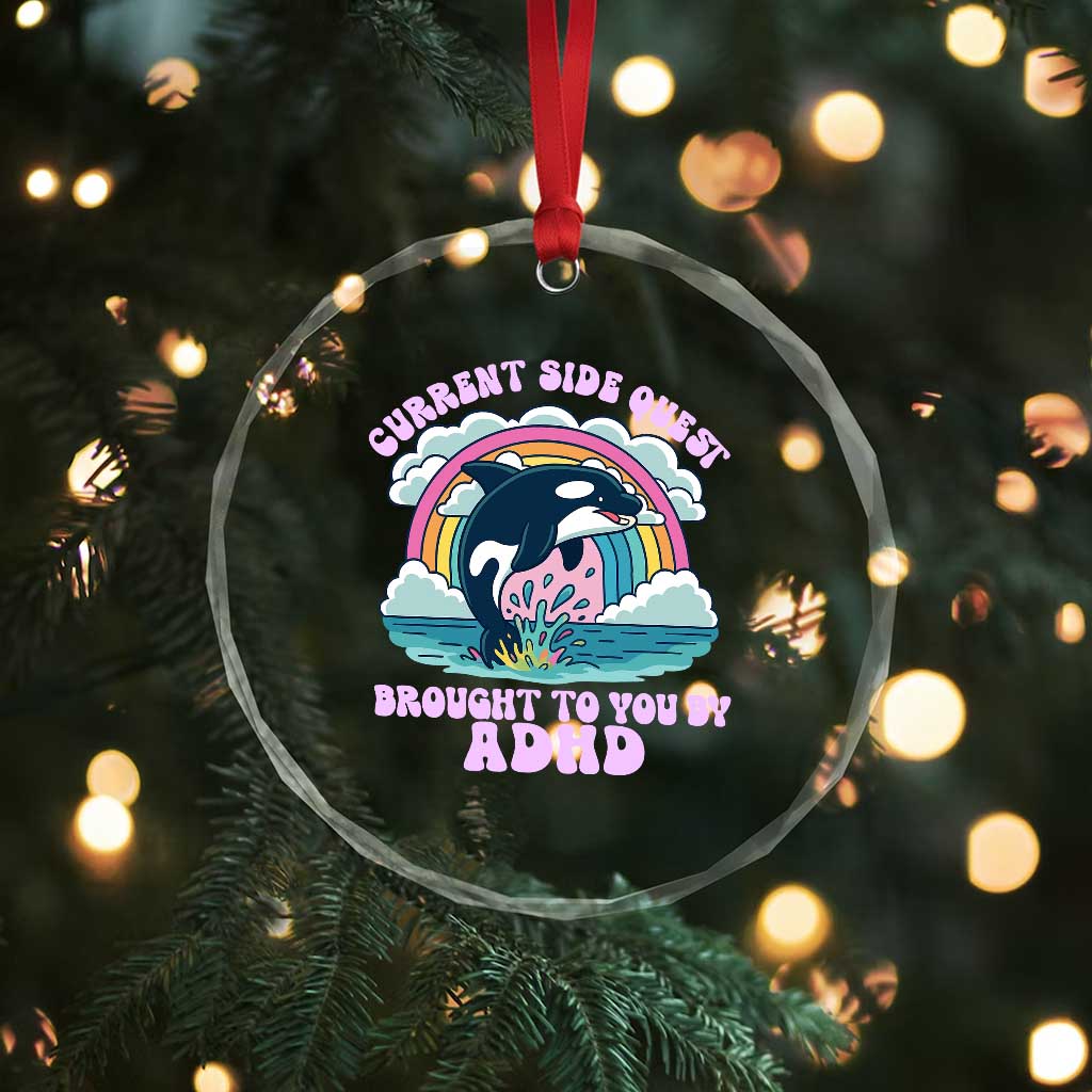 Side Quest ADHD Crystal Glass Ornament Funny Neurodivergent Meme TS10 Print Your Wear