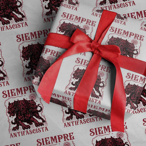 Siempre Antifascista Wrapping Paper Roll Anti Fascism Protest Vintage Hydra Dog TS11 White Print Your Wear