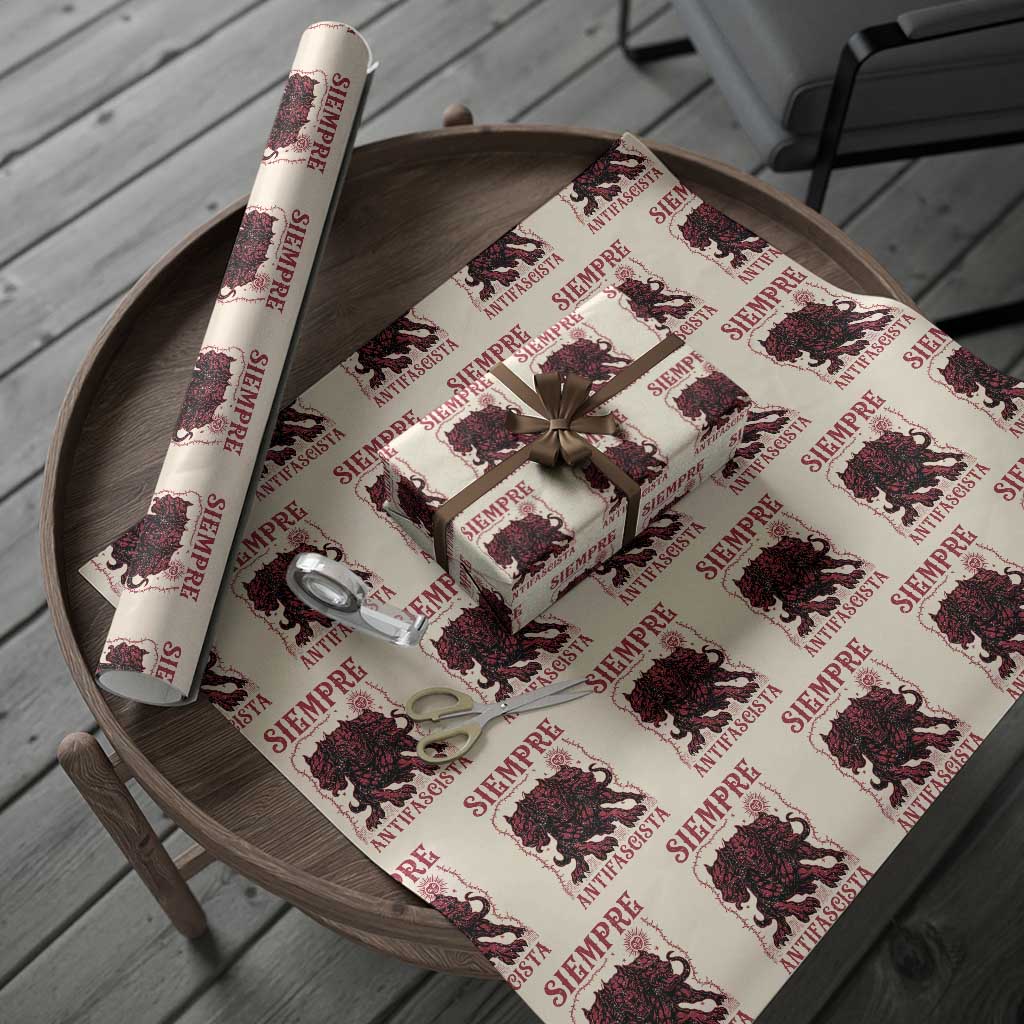 Siempre Antifascista Wrapping Paper Roll Anti Fascism Protest Vintage Hydra Dog TS11 Beige Print Your Wear