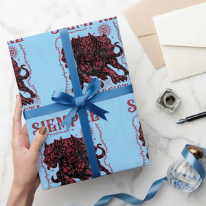 Siempre Antifascista Wrapping Paper Roll Anti Fascism Protest Vintage Hydra Dog TS11 Light Blue Print Your Wear