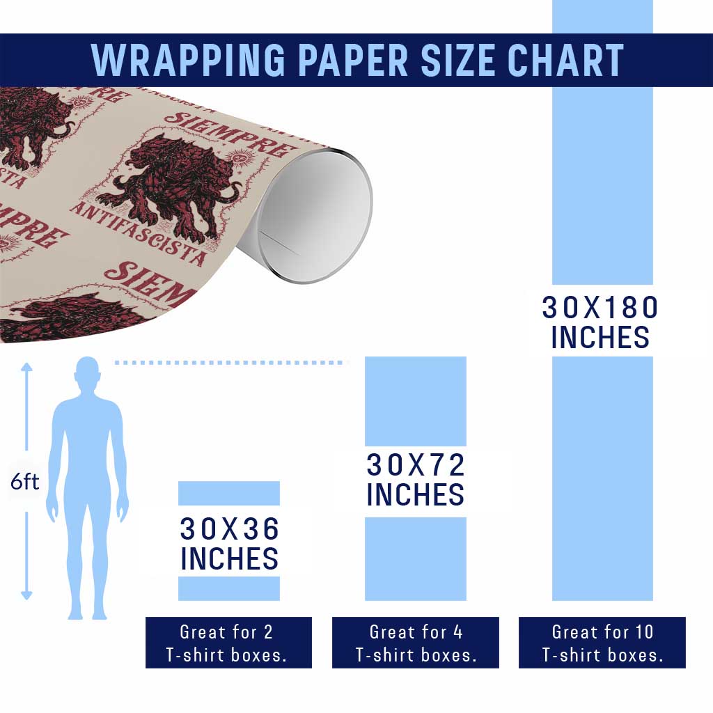 Siempre Antifascista Wrapping Paper Roll Anti Fascism Protest Vintage Hydra Dog TS11 Print Your Wear