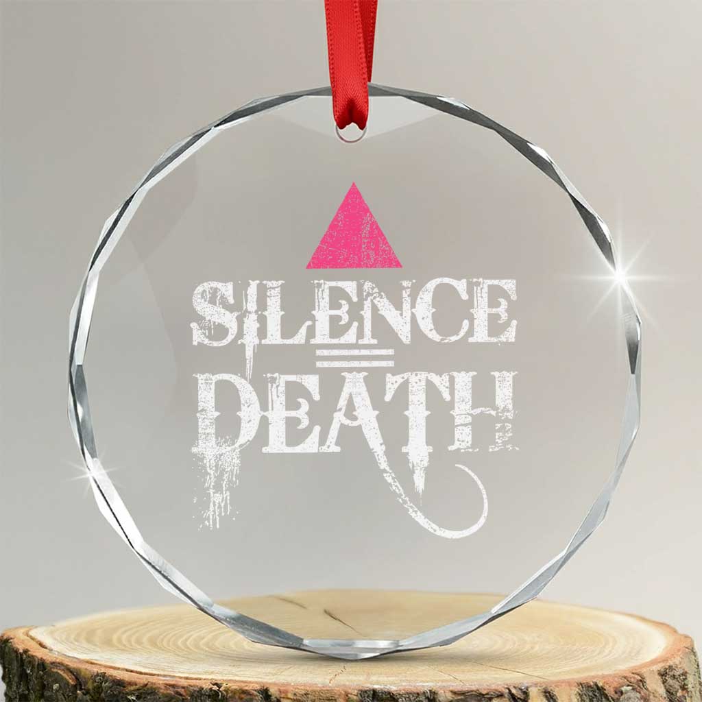 Silence Death Crystal Glass Ornament LGBTQ Pride Month TS10 Transparent Glass 3'' Circle Print Your Wear