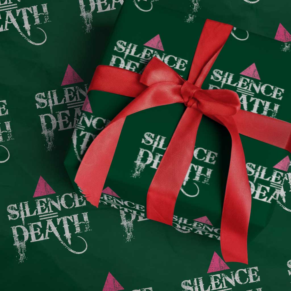Silence Death Wrapping Paper Roll LGBTQ Pride Month TS10 Green Print Your Wear
