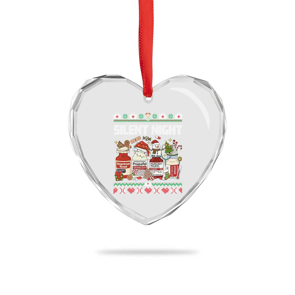 Silent Night Christmas Heart Crystal Glass Ornament Funny ICU Nurse Xmas TS14 Print Your Wear
