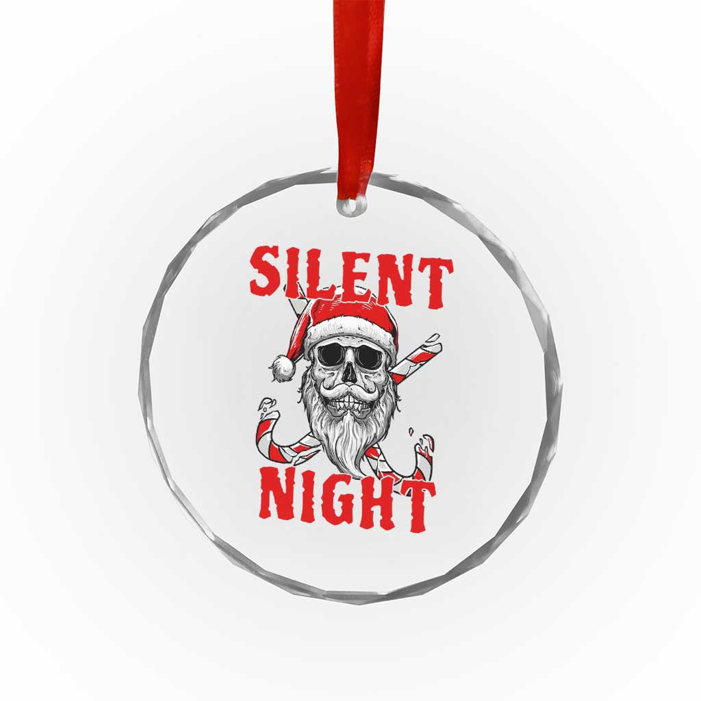 Silent Night Skull Christmas Crystal Glass Ornament Creepy Santa Gothic Holiday TS02 Print Your Wear