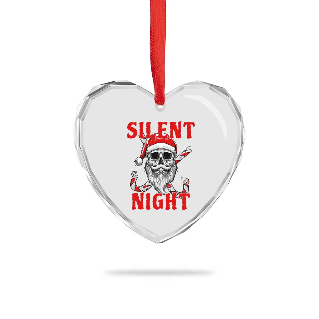 Silent Night Skull Christmas Heart Crystal Glass Ornament Creepy Santa Gothic Holiday TS02 Print Your Wear