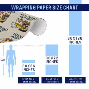 Silly Feral and Free Wrapping Paper Roll Funny Goose and Raccoon 4th of July Patriotic TS02 Print Your Wear