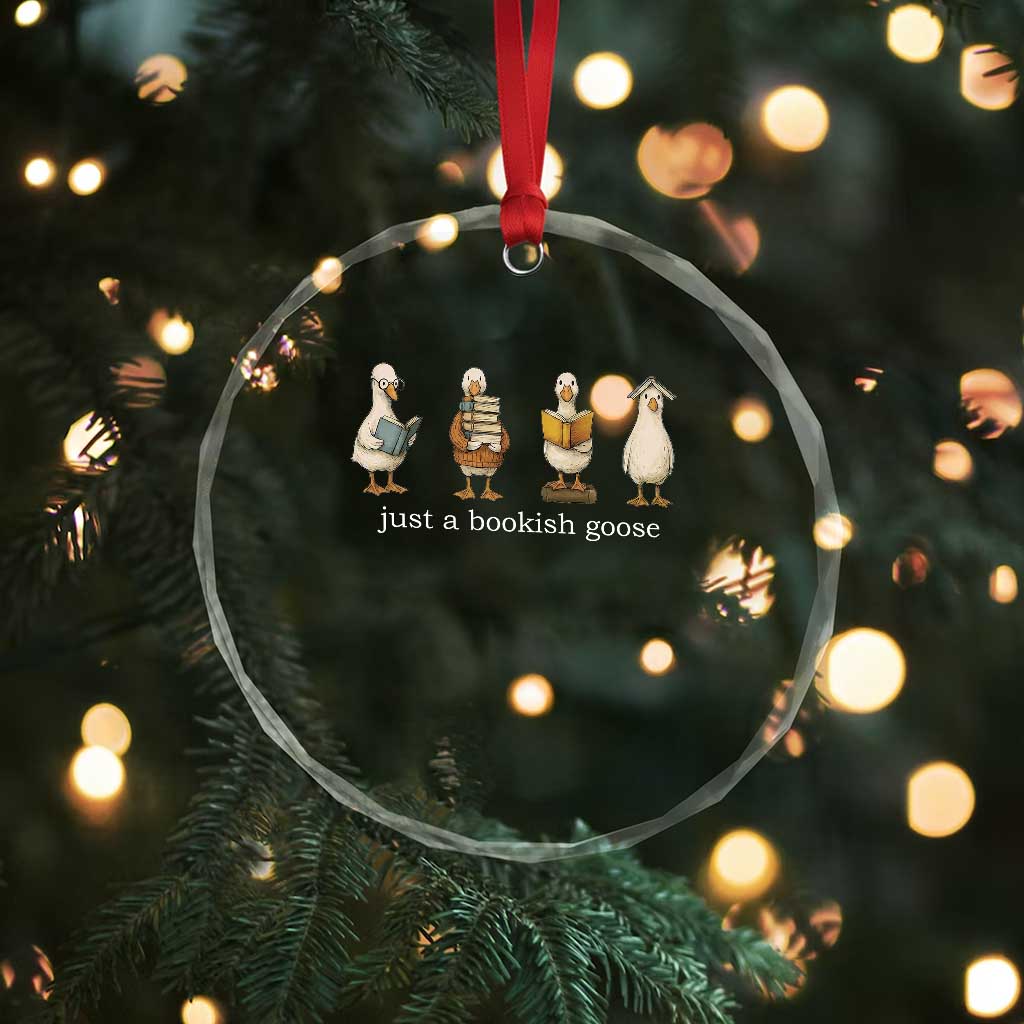 Silly Goose Book Club Crystal Glass Ornament Funny Bookish Book Lover TS14 Print Your Wear
