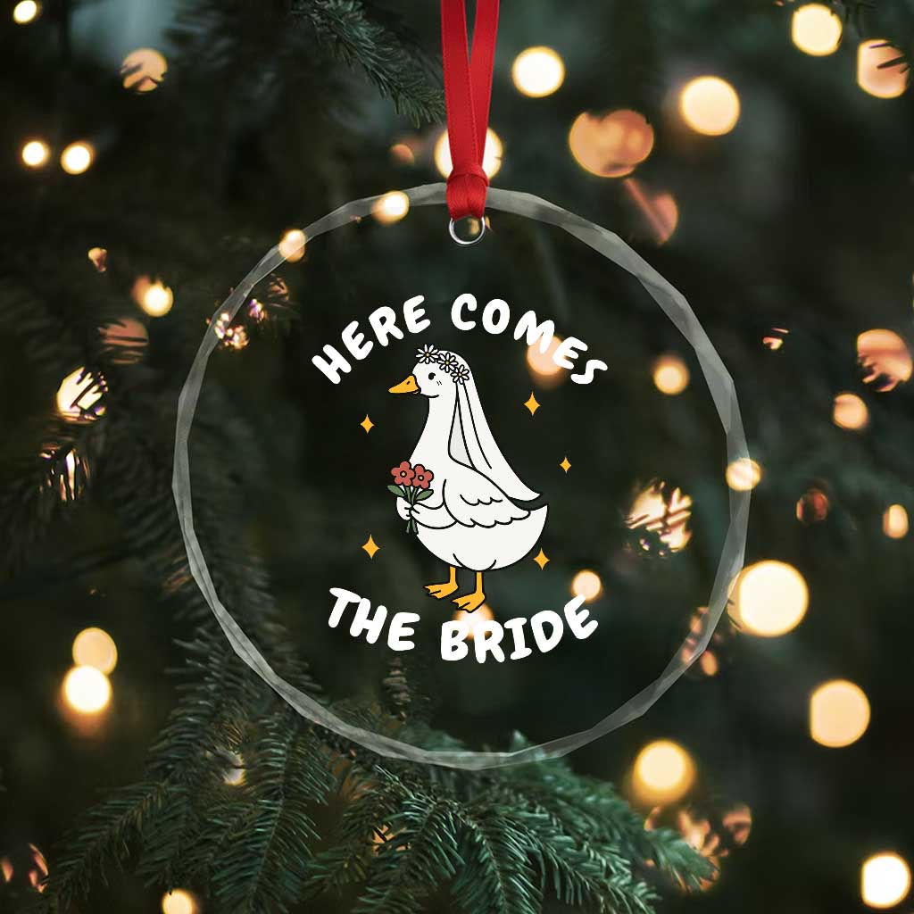 Silly Goose Bride Crystal Glass Ornament Funny Goose Lovers TS10 Print Your Wear