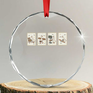 Silly Goose Carpenter Crystal Glass Ornament Funny Woodworker Dad Gift TS12 Transparent Glass 3'' Circle Print Your Wear