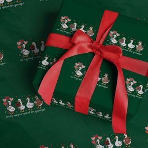 Silly Goose Christian Valentine Gospel Wrapping Paper Roll On My Way To Spread The Goosepel TS14 Green Print Your Wear