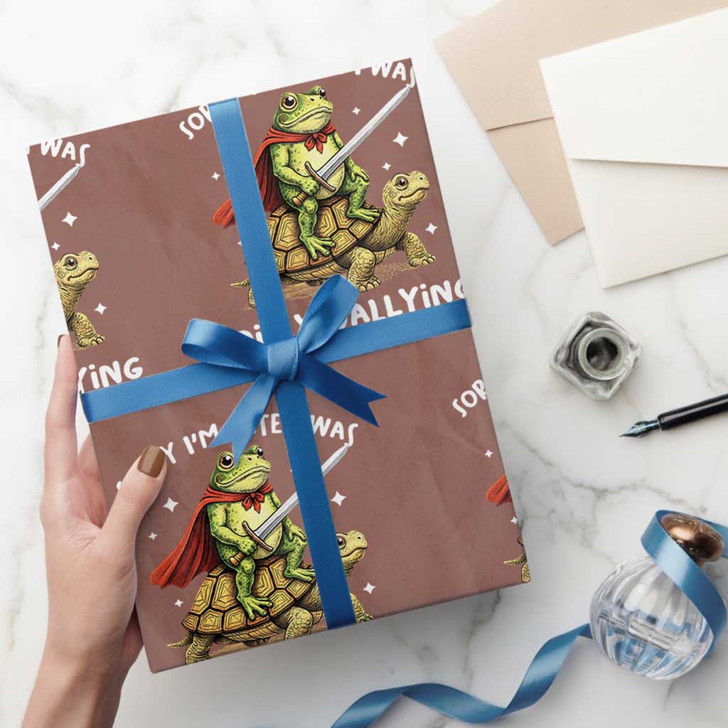 Silly Goose Wrapping Paper Roll Sorry Im Late I Was Dilly Dallying TS10 Mocha Print Your Wear