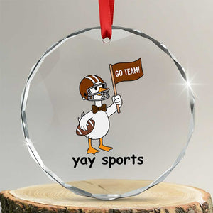 Silly Goose Football Crystal Glass Ornament Yays Sport TS14 Transparent Glass 3'' Circle Print Your Wear