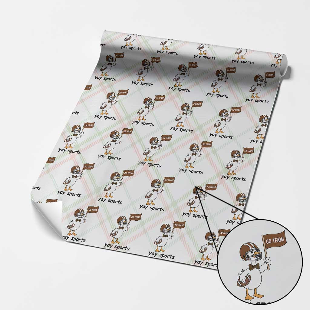 Silly Goose Football Wrapping Paper Roll Yays Sport TS14 Christmas Plaid Print Your Wear