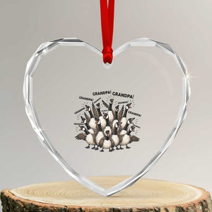 Silly Goose Grandpa Heart Crystal Glass Ornament Funny Family Chaos Grandfather TS12 Transparent Glass 3'' Heart Print Your Wear