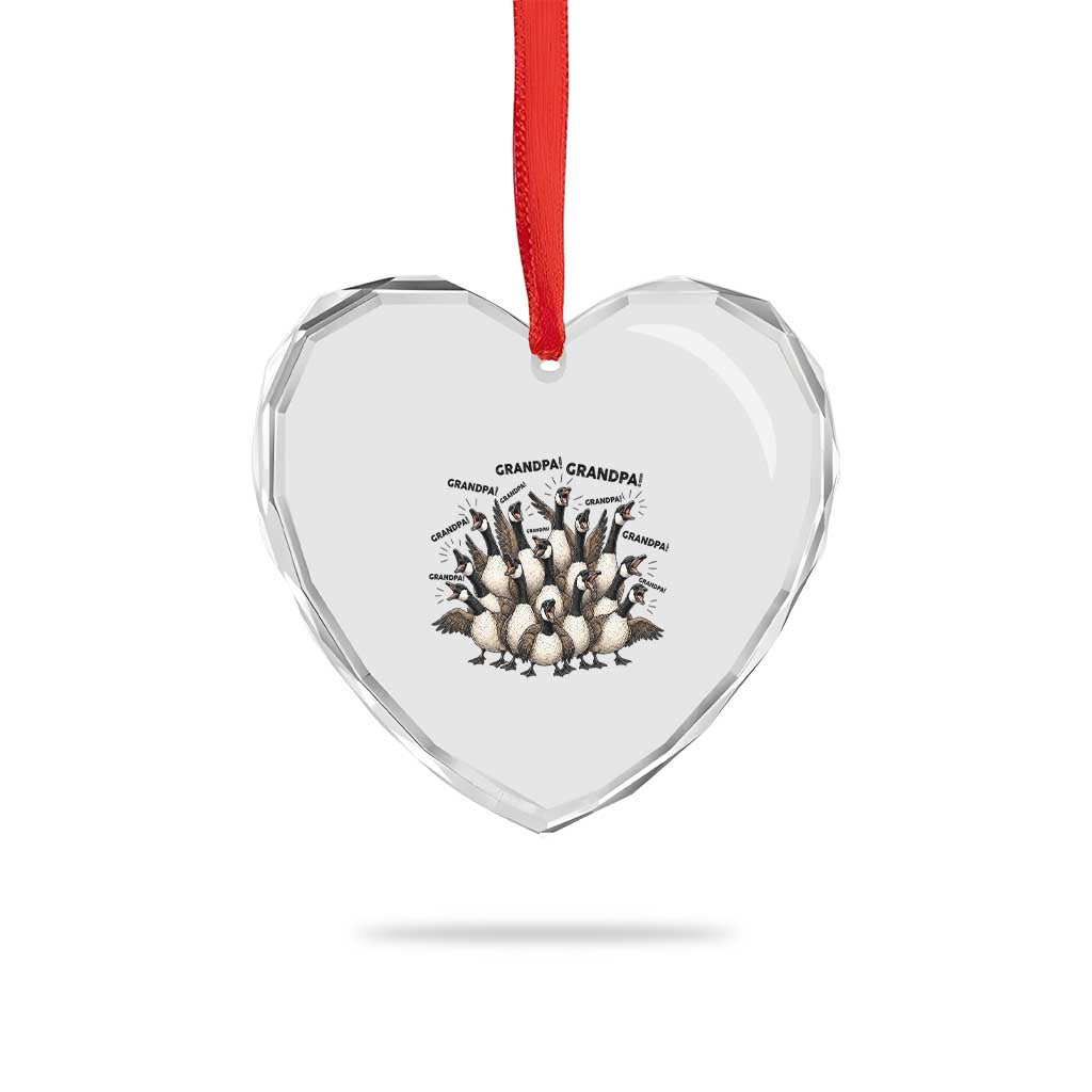 Silly Goose Grandpa Heart Crystal Glass Ornament Funny Family Chaos Grandfather TS12 Print Your Wear