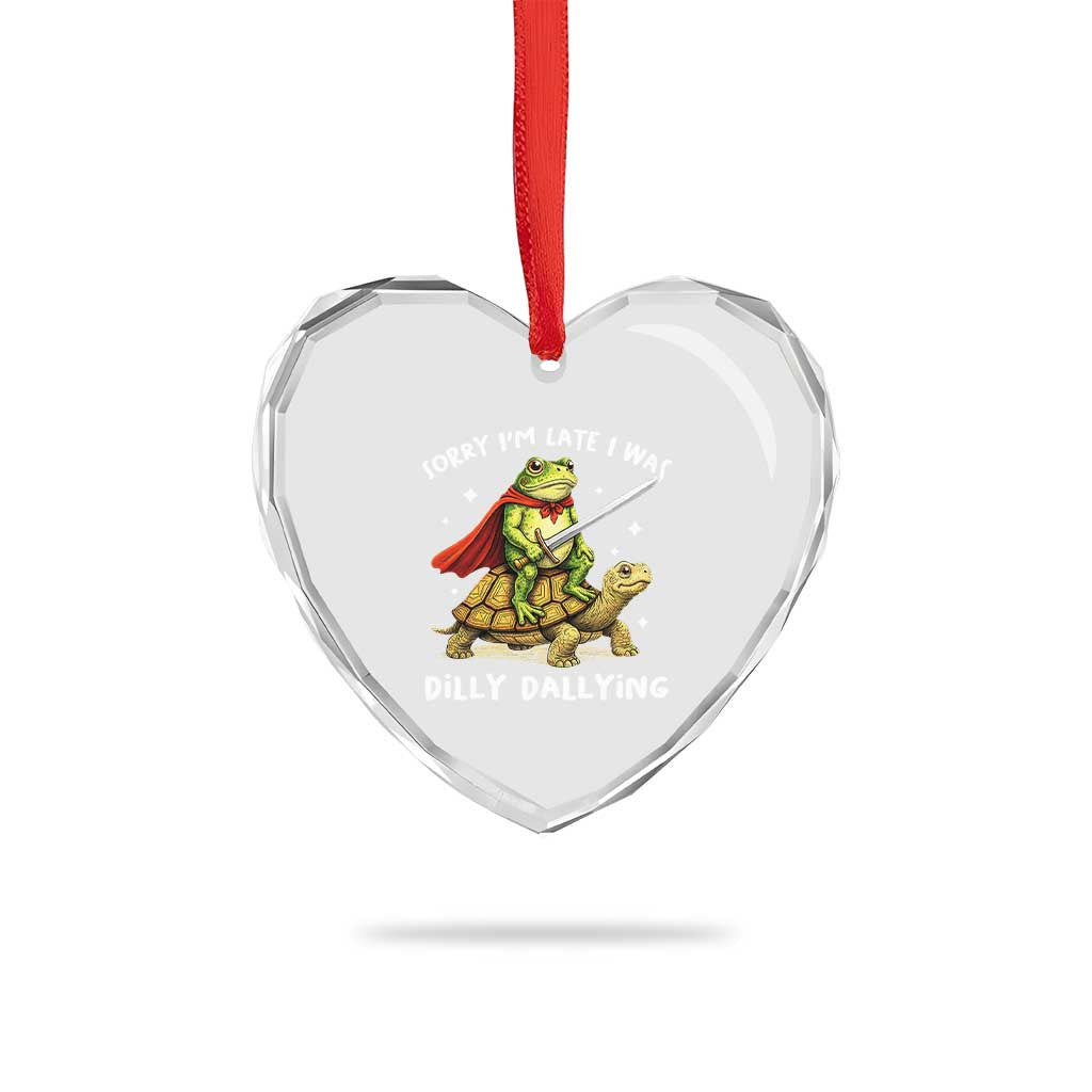 Silly Goose Heart Crystal Glass Ornament Sorry Im Late I Was Dilly Dallying TS10 Print Your Wear