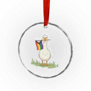 Silly Goose LGBTQ Rainbow Crystal Glass Ornament Funny Gay Pride Month TS14 Print Your Wear