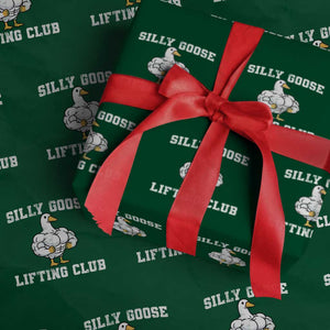 Silly Goose Lifting Club Wrapping Paper Roll Funny Gym Meme TS10 Green Print Your Wear