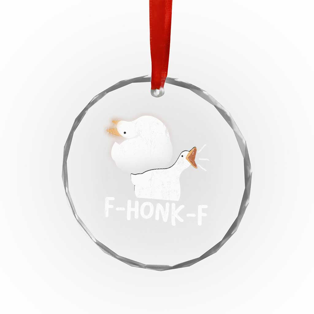 Silly Goose Meme Crystal Glass Ornament Retro F-Honk-F Funny Farm Animal TS10 Print Your Wear