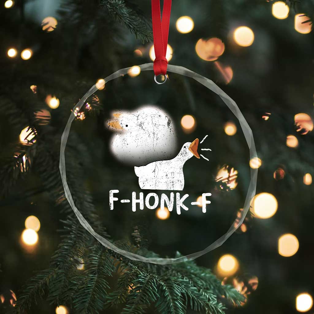 Silly Goose Meme Crystal Glass Ornament Retro F-Honk-F Funny Farm Animal TS10 Print Your Wear
