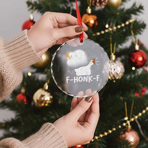 Silly Goose Meme Crystal Glass Ornament Retro F-Honk-F Funny Farm Animal TS10 Print Your Wear
