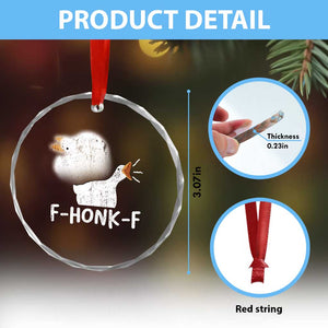 Silly Goose Meme Crystal Glass Ornament Retro F-Honk-F Funny Farm Animal TS10 Print Your Wear