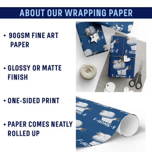 Silly Goose Meme Wrapping Paper Roll Retro F-Honk-F Funny Farm Animal TS10 Print Your Wear