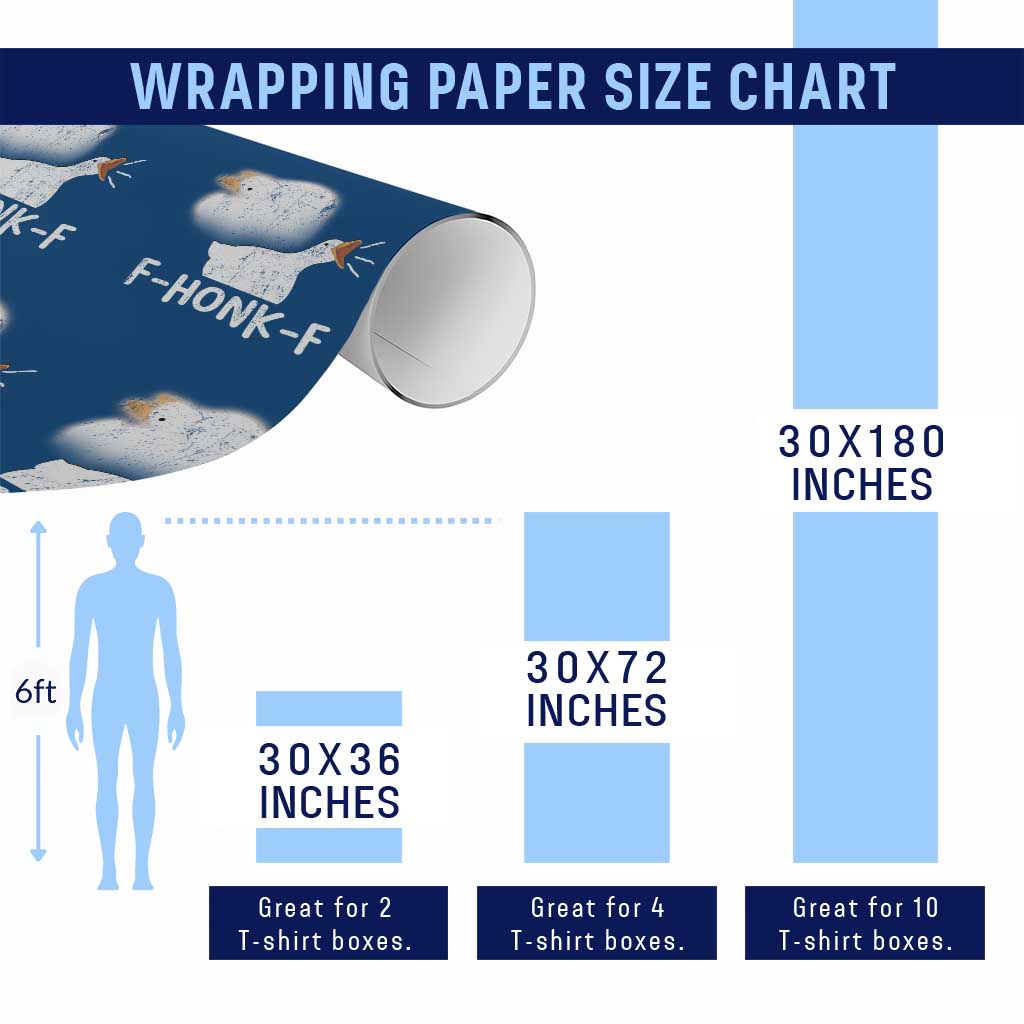 Silly Goose Meme Wrapping Paper Roll Retro F-Honk-F Funny Farm Animal TS10 Print Your Wear