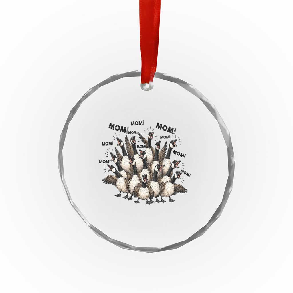 Silly Goose Mom Crystal Glass Ornament Funny Parenting Chaos Motherhood TS12 Print Your Wear