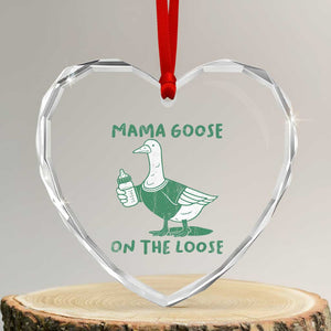 Silly Goose Mom Heart Crystal Glass Ornament New Mom Pregnancy Announcement Mothers Day TS10 Transparent Glass 3'' Heart Print Your Wear