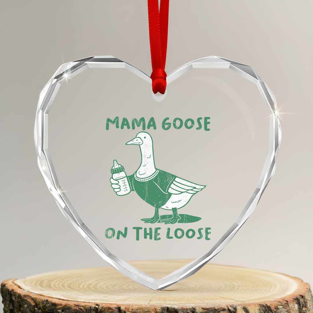 Silly Goose Mom Heart Crystal Glass Ornament New Mom Pregnancy Announcement Mothers Day TS10 Transparent Glass 3'' Heart Print Your Wear
