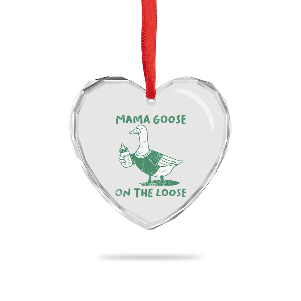 Silly Goose Mom Heart Crystal Glass Ornament New Mom Pregnancy Announcement Mothers Day TS10 Print Your Wear