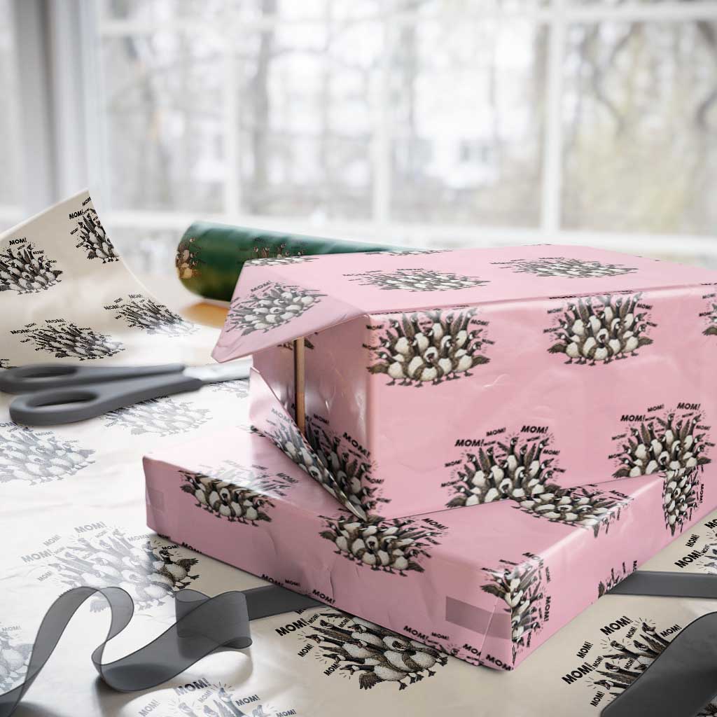 Silly Goose Mom Wrapping Paper Roll Funny Parenting Chaos Motherhood TS12 Light Pink Print Your Wear