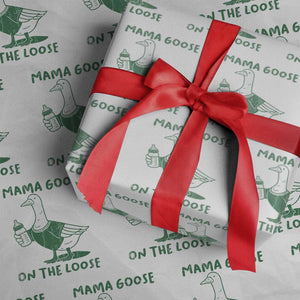Silly Goose Mom Wrapping Paper Roll New Mom Pregnancy Announcement Mothers Day TS10 White Print Your Wear
