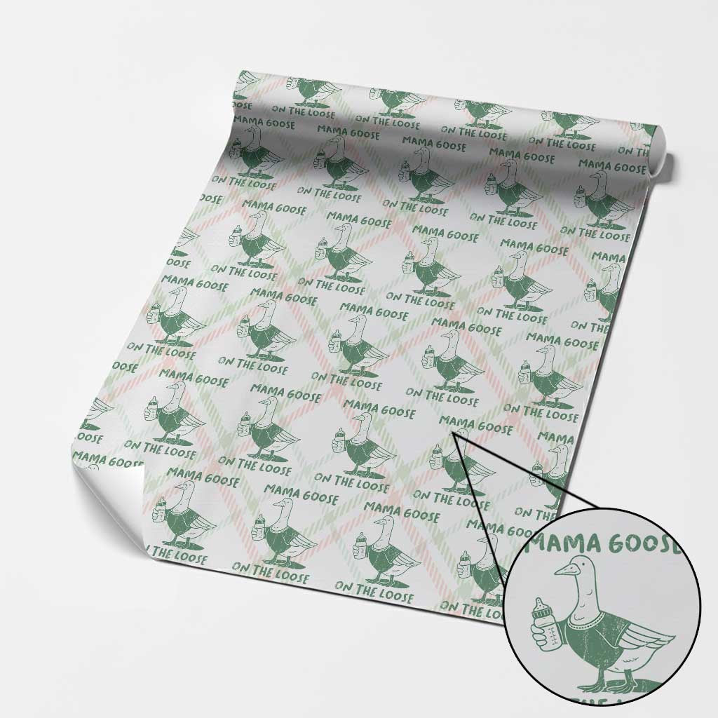 Silly Goose Mom Wrapping Paper Roll New Mom Pregnancy Announcement Mothers Day TS10 Christmas Plaid Print Your Wear