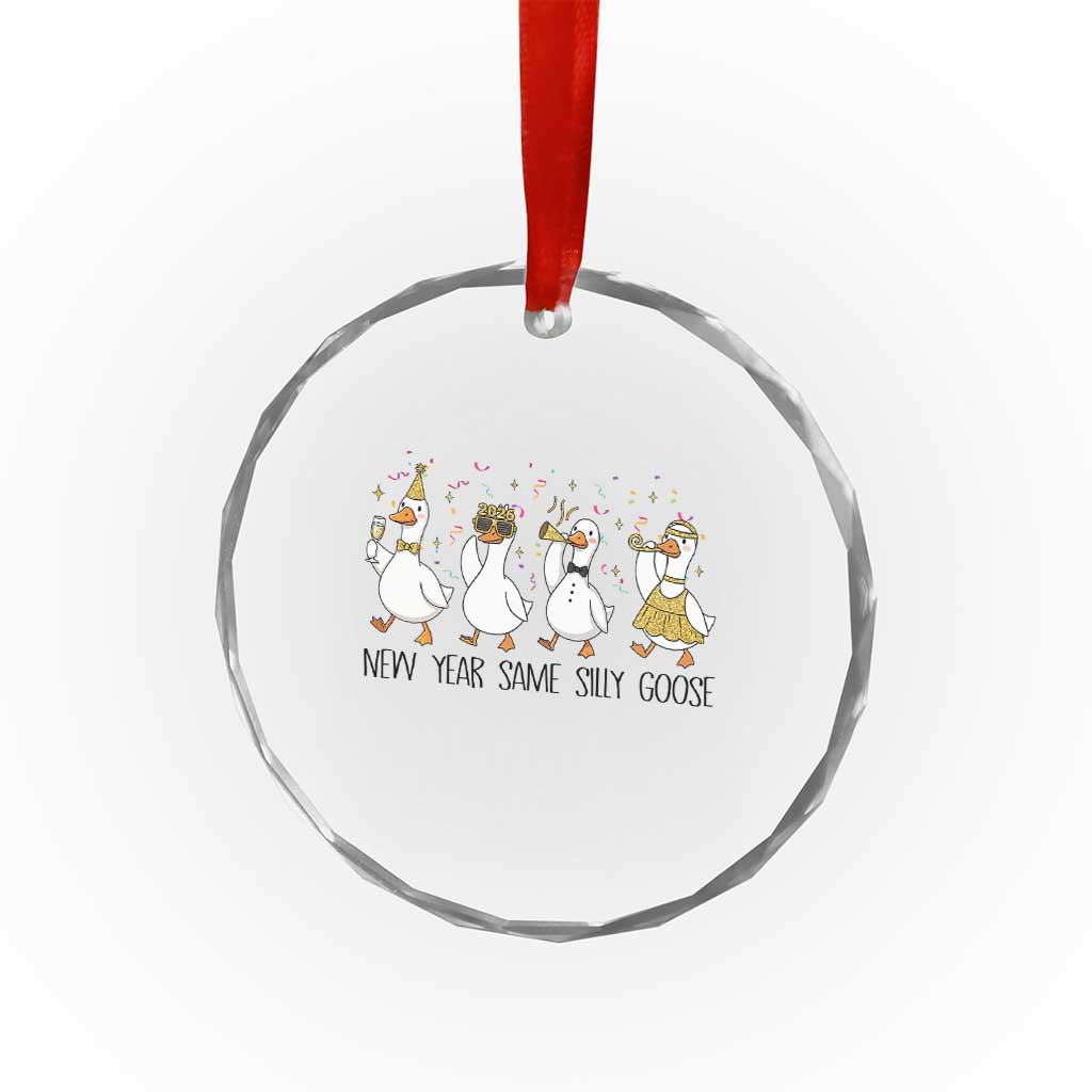 Silly Goose New Years 2026 Crystal Glass Ornament Cute Goose Party Holiday TS14 Print Your Wear